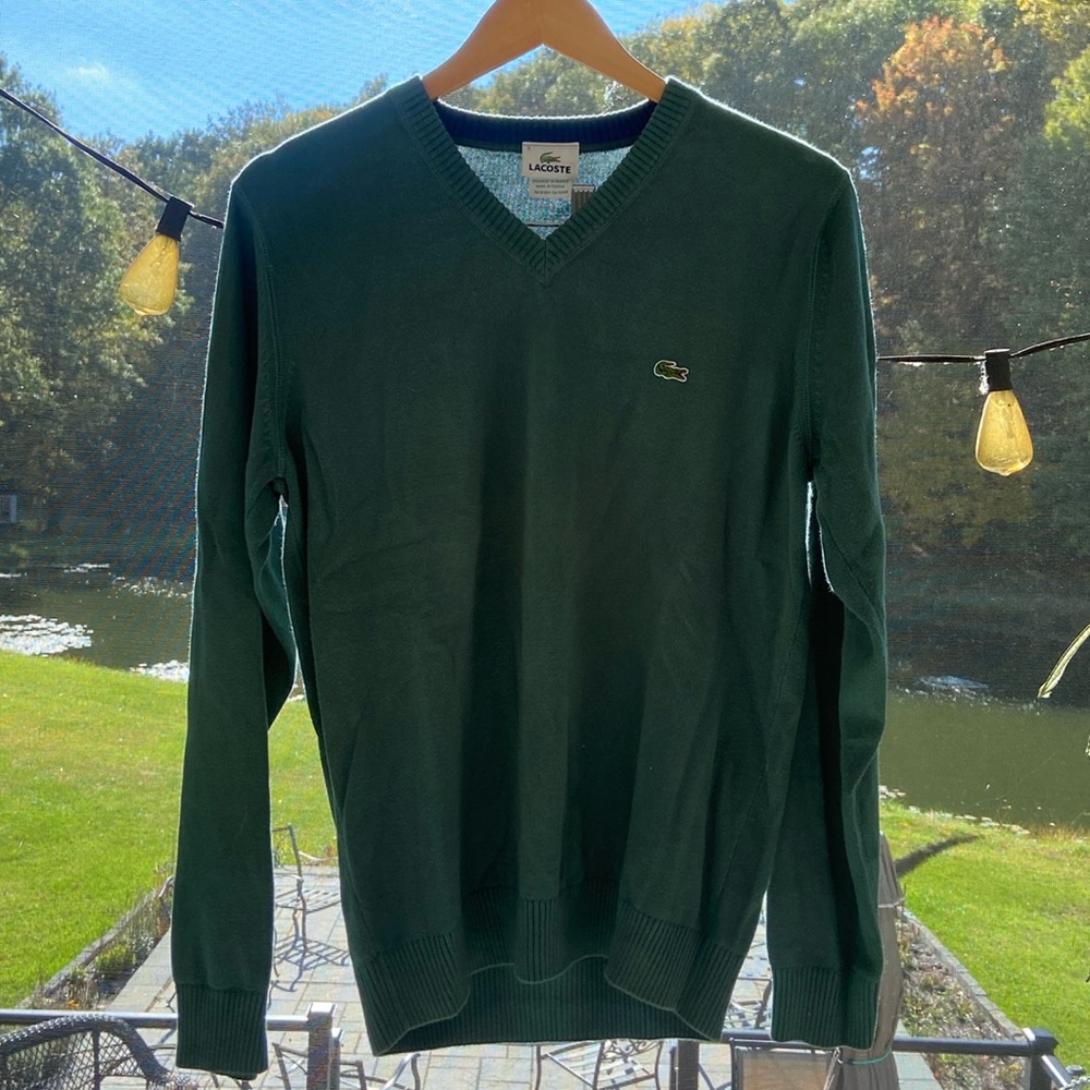 Lacoste size 3 v neck sweater